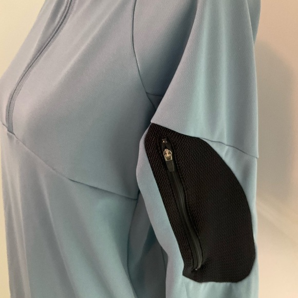 Pearl Izumi 1/2 Zip Pullover Jacket Blue Gray Size Large Arm Pocket - Picture 9 of 14